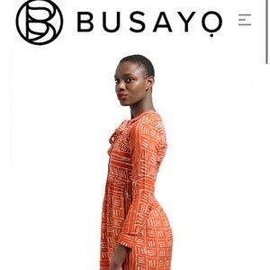 NWT Busayo Dele Print Orange Maxi Dress